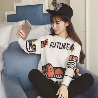 Colorful Shop Patterned Knit Top