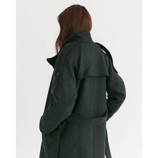 Someday, if Wool Blend Trench Coat with Sash