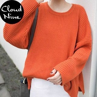 Cloud Nine Ribbed Drop Shoulder Sweater