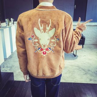 Chuoku Deer Embroidered Fleece Jacket