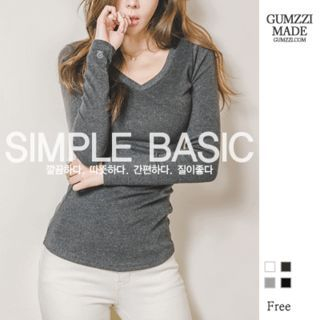 GUMZZI V-Neck Slim-Fit T-Shirt