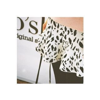 CHERRYKOKO Ruffle-Hem Leopard Mini Skirt