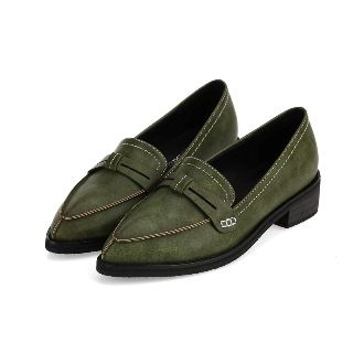 Mancienne Stitched Pointy Loafers