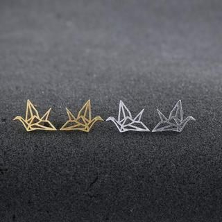 Love Generation Metallic Origami Crane Earrings