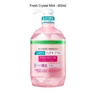 Lion - Systema Haguki Plus Premium Mouthwash 900Ml - Fresh Crystal Mint