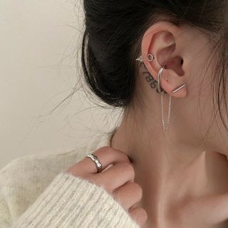 Geometric Chained Asymmetrical Earring