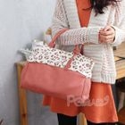 Fleece-Panel Satchel with Coin Purse