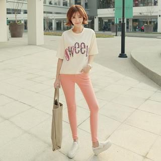 CLICK Colored Cotton Skinny Pants