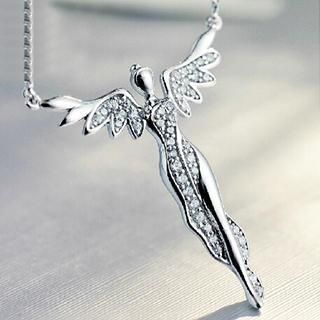 Mbox Jewelry Sterling Silver CZ Goddess Necklace