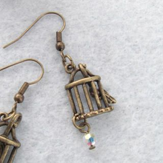 Vintage Bird Cage Earrings