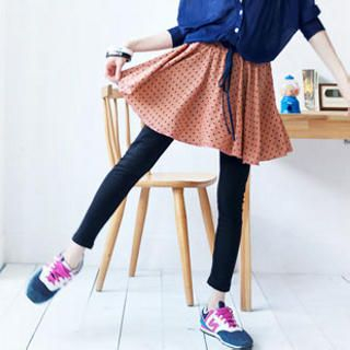 Tokyo Fashion Inset Patterned Skirt Leggings
