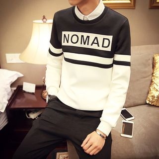 Street Affair Two-tone Letter Pullover