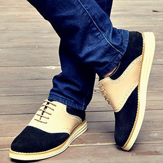 ASUE Faux Suede Brogue Oxfords