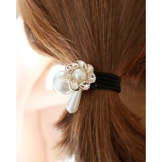 Miss21 Korea Faux-Pearl Flower Hair Tie