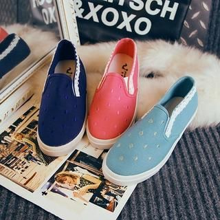 Chryse Perforated Canvas Slip Ons