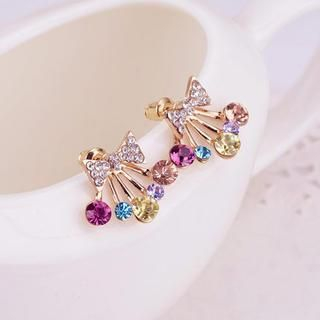 Best Jewellery Rhinestone Bow Stud Earrings