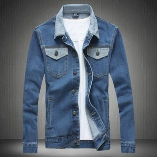 LC Homme Contrast-Trim Denim Jacket