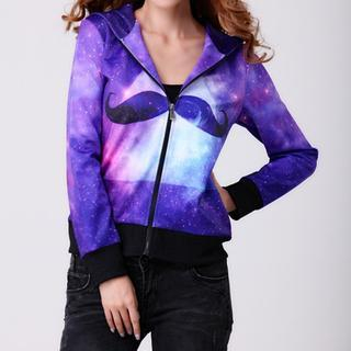 Omifa Galaxy-Print Hooded Jacket