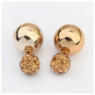 Glamiz Rhinestone Ball Earrings