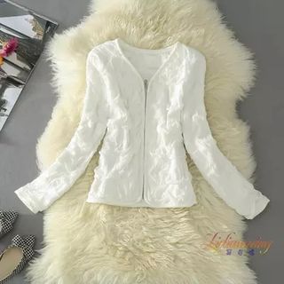 Clementine Long-Sleeve Shirred Zip Jacket