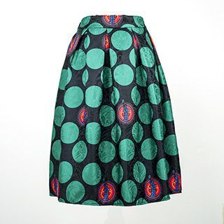 Flore Polka-Dot Pleated Skirt