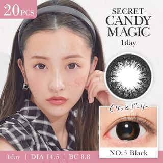 Candy Magic - Secret Candy Magic 1 Day Color Lens No.5 Black 20 pcs P-3.00 (20 pcs)