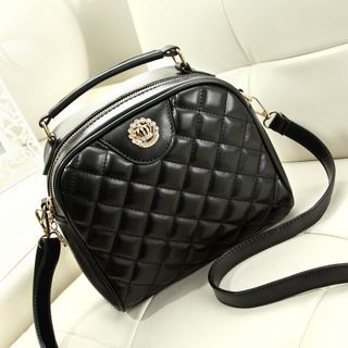 Ballerina Bags Faux Leather Quilted Shoulder Bag