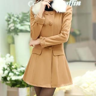 Emeline Furry-collar A Line Coat