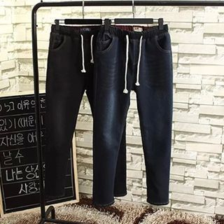 KASA Fleece-lined Drawstring Jeans