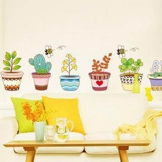 LESIGN Potted Plant Wall Sticker Multi Color - One Size