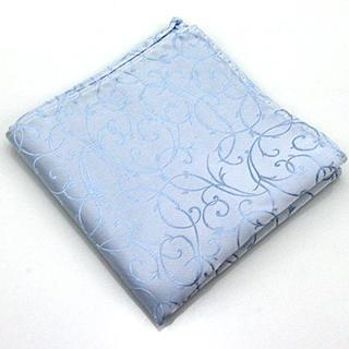 Xin Club Vine Print Pocket Square Light Blue - One Size