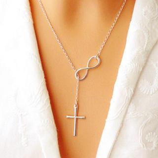 Cheermo Infinity Cross Sterling Silver Necklace