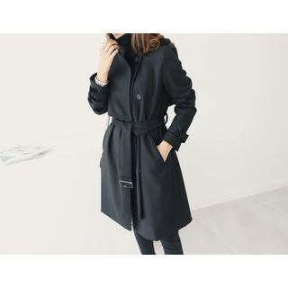 DANI LOVE Flap-Detail Trench Coat with Belt