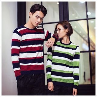 Simpair Striped Couple Sweater