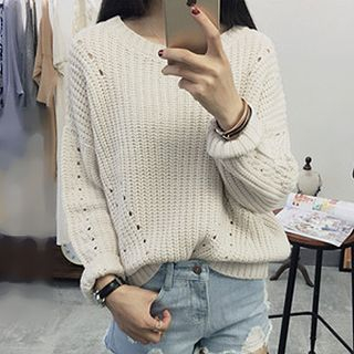 Polaris Cut Out Cable Knit Sweater