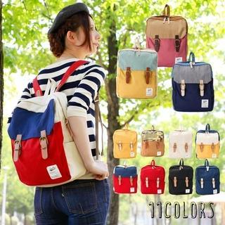 Layoom Colour Block Canvas Backpack