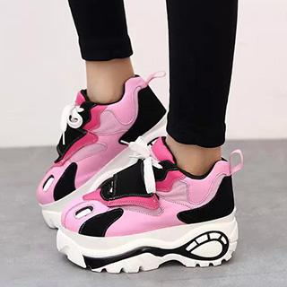 Zandy Shoes Platform Contrast-Color Sneakers