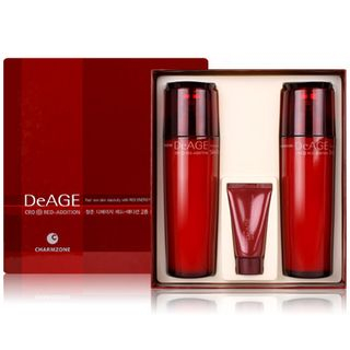 Charm Zone DeAGE Red Addition Set: Skin Toner 110ml + Emulsion 110ml + Control Cream 15ml 3pcs