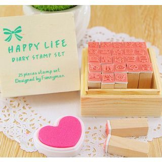 MissYou Cartoon Wooden Stamp Set