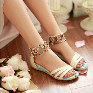 JY Shoes Beaded Cuff Sandals
