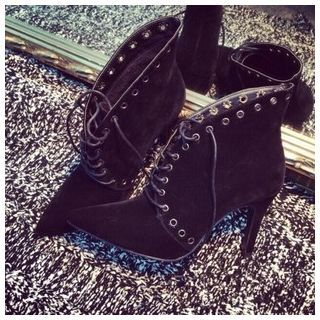 BAYO Lace Up Ankle Pointy Boots