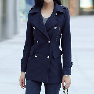 Rochi Double-breasted Fleece Coat