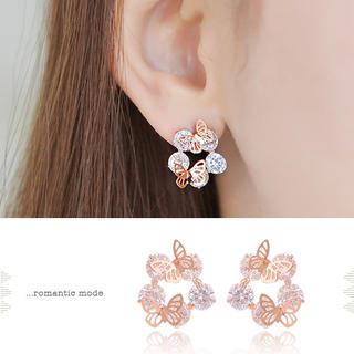 soo n soo Butterfly Crystal Earrings