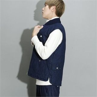 THE COVER Quilted Denim Vest