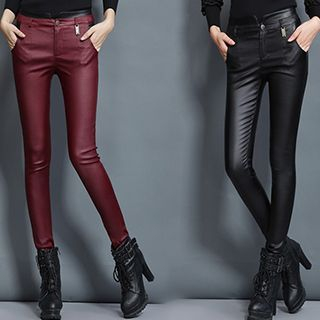 Fashion Street Faux Leather Skinny Pants