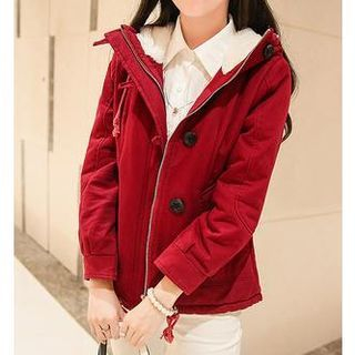 Soft Luxe Drawstring Hooded Zip Jacket