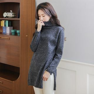 JUSTONE Turtle-Neck Long Knit Top