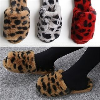Reneve Leopard Faux-Fur Slippers