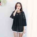 3/4-Sleeve Lace Panel Blouse от YesStyle.com INT 3/4-Sleeve Lace Panel Blouse от YesStyle.com INT