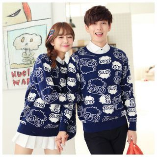 Simpair Couple Matching Patterned Knit Top
